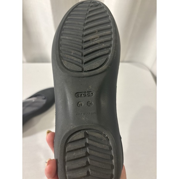 Crocs Laura Ballet Flats Shoes Women's Black Comfort Slip Size 10 - Picture 7 of 10
